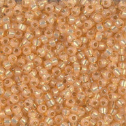 Miyuki seed beads 8/0 - Silverlined alabaster dyed light apricot 8-552